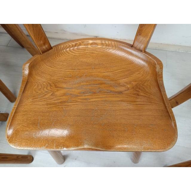 Brutalized Elm High Chairs, 1980s, Set of 5 For Sale - Image 9 of 16