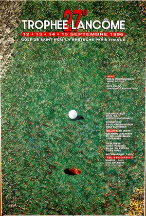 Original French Golf Poster (1996) – 27ème Trophée Lancôme by Henri Cueco, Serigraph