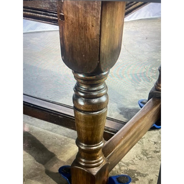 Brown 1890's English Oak Refractory Farm Table For Sale - Image 8 of 8