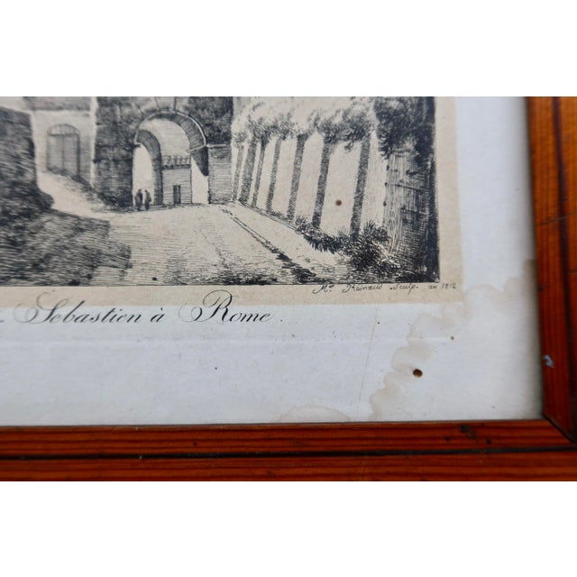Pair of Antique Framed Engravings — Granet, Roman Architecture, 19th Century For Sale - Image 4 of 8