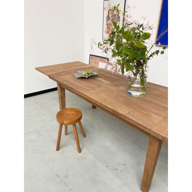 Oak Farm Table with Extensions, 1960s For Sale - Image 9 of 18
