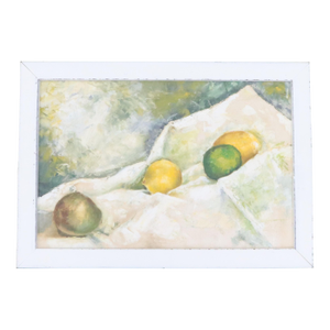 Vintage Oil on Canvas Still Life Featuring Lemons and Limes