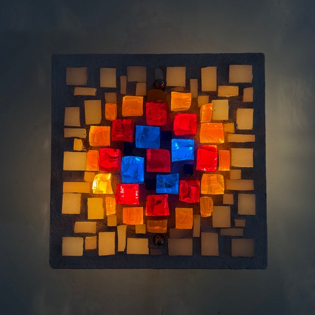 Brutalist Wall Lamp Glass in Resin, Germany, 1970s, Set of 2 For Sale - Image 4 of 18