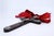 Wooden Cross with Silver Applications and Jesus Crucified with Red Fabric, in Good conditions. Designed 1920 to 1949