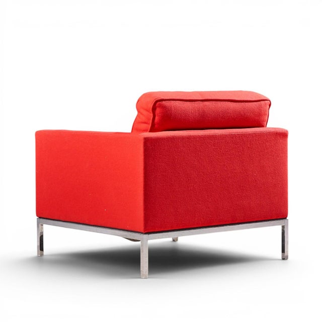 Red Florence Knoll Mid Century Relaxed Cube Club Lounge Chairs - Pair For Sale - Image 8 of 12