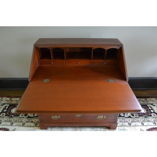 Wood 20th Century Mahogany Slant Front Secretary Desk For Sale - Image 7 of 9