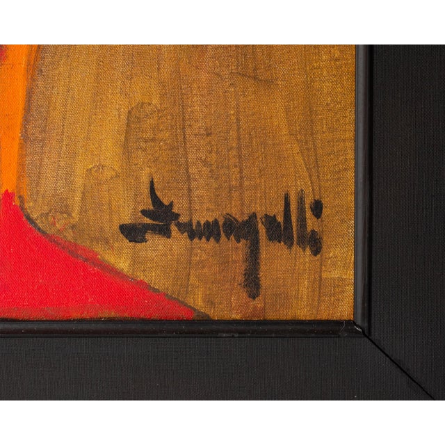 Abstract Abstract Oil on Canvas Painting of Adam and Eve by Luigi Fumagalli For Sale - Image 3 of 7