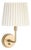 Polly Sconce Single, Natural Brass with Oyster Wave Pleat Shade For Sale