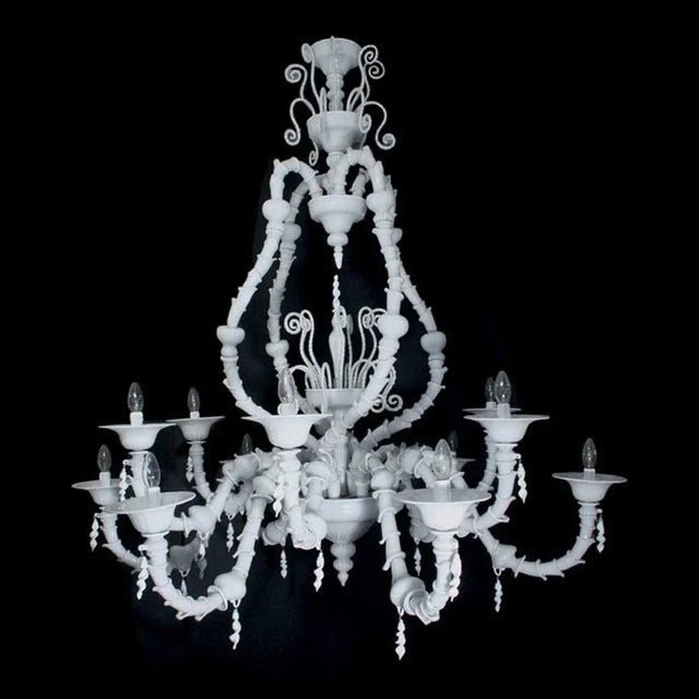 Mid-Century Modern Glass Rezzonico Chandelier For Sale - Image 5 of 7