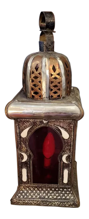 Red Moroccan Koutoubia Table Lamp or Lantern, Handmade