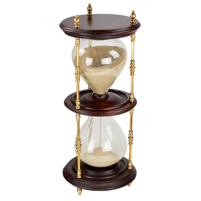 Large Hourglass in Metal and Wood For Sale