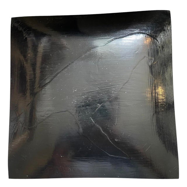 Black Mid-Century Italian Artisanal Decoupage Decorative Plate For Sale - Image 8 of 12