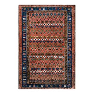 1880s Red Geometric Tribal Antique n.w. Persian Rug 3'10" X 5'10" Handknotted Wool Carpet For Sale