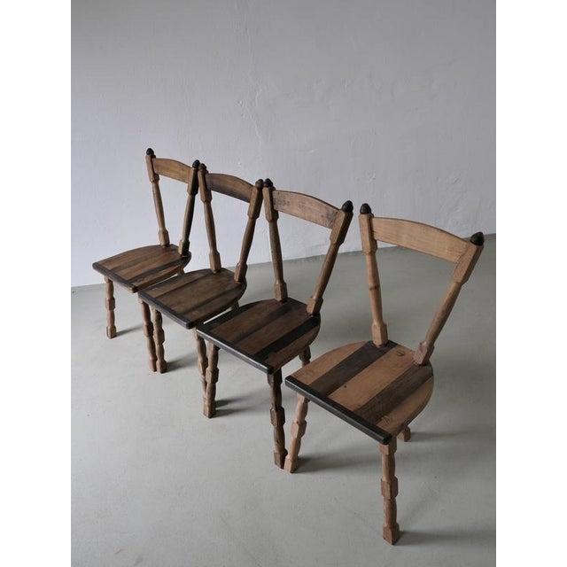 Brutalist Sculptural Tripod Dining Chairs, 1970s, Set of 4 For Sale - Image 9 of 10