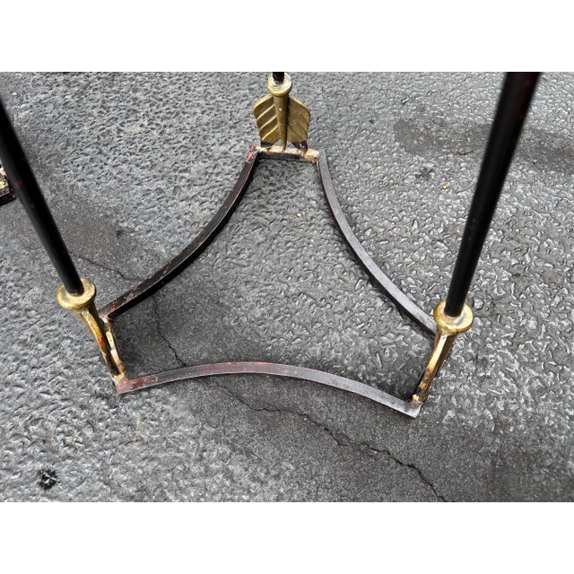 Black Pair of Empire Metal and Gilt 'Bow & Arrow' Plant Stands For Sale - Image 8 of 12