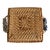 Late 20th Century Vintage Rattan Napkin Holder Blue White Porcelain Handles For Sale - Image 5 of 5