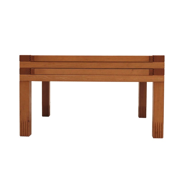 Wood Hexa Table attributed to Bernard Vuarnesson for Bellato, 1980s For Sale - Image 7 of 10