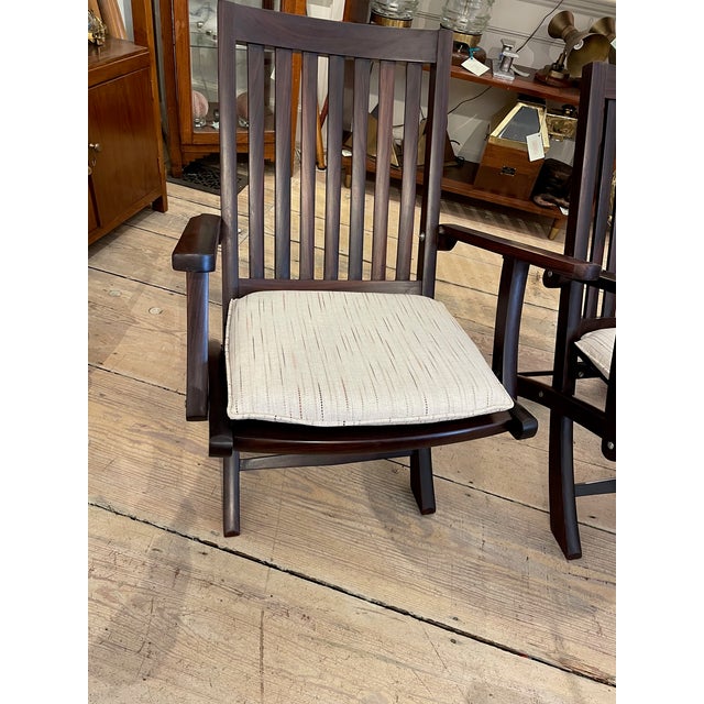 Campaign 1930s Pair of Folding Rosewood Ship's Steamer Chairs For Sale - Image 3 of 3