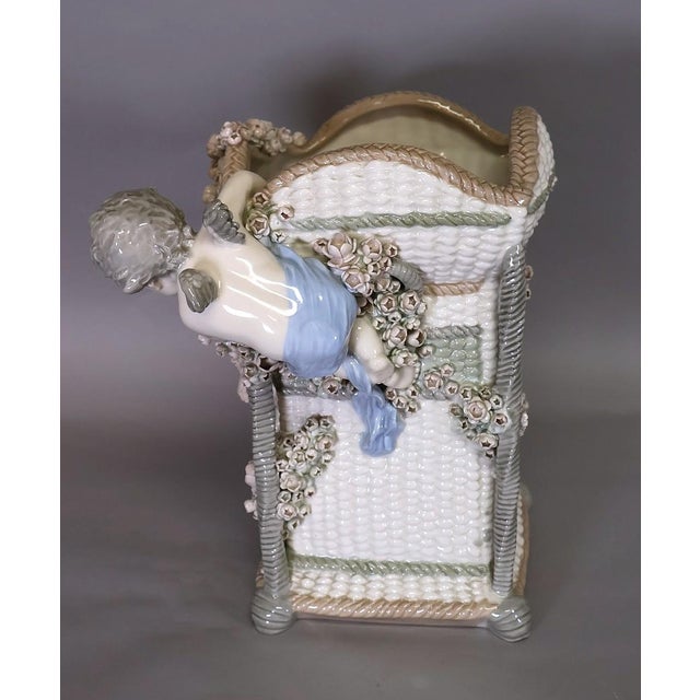 Antique Austrian Amphora Art Nouveau Figural Flower Vase With Putti and Applied Roses For Sale - Image 10 of 17