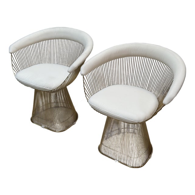 Eternity Modern Platner Style Arm Chairs, Pair For Sale