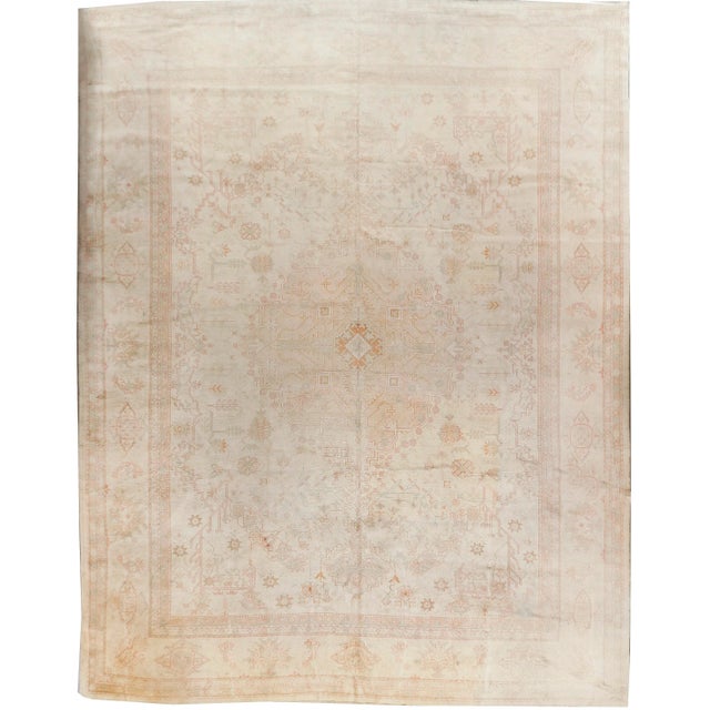 Antique Turkish Oushak Rug, 12'3 X 15'10 For Sale In New York - Image 6 of 6