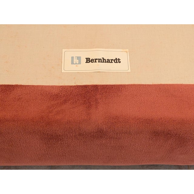 1980s Bernhardt Flair Channel-Tufted Scroll-Arm Terracotta Velvet Loveseat For Sale In Houston - Image 6 of 12