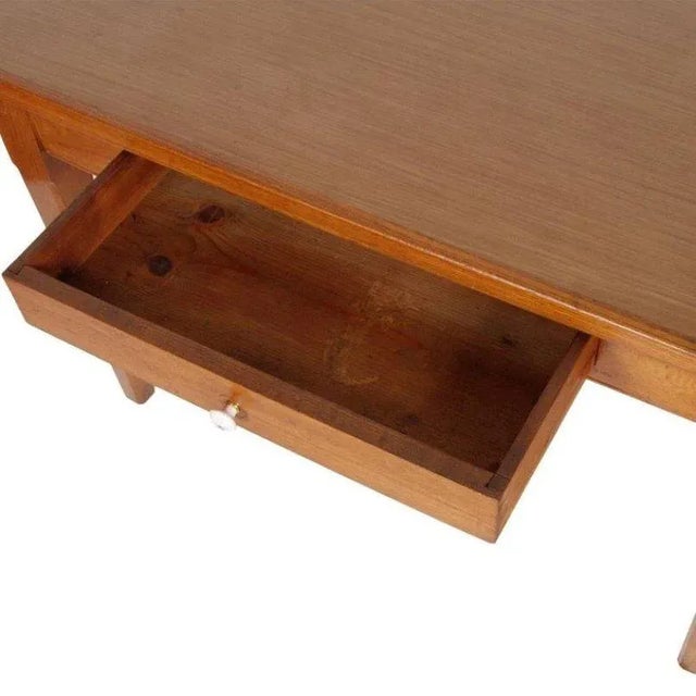 - 1940s country kitchen table - Drawer in solid oak - Formica top - Wax-polished