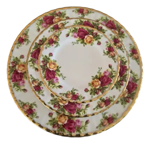 Royal Albert Old Country Roses Plates Dinner Salad and Bread New - Set of 3