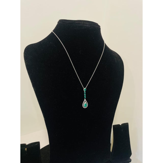 Natural 18k Gold Necklace, 1.31ct Emerald, 0.36ct Diamonds For Sale - Image 13 of 16