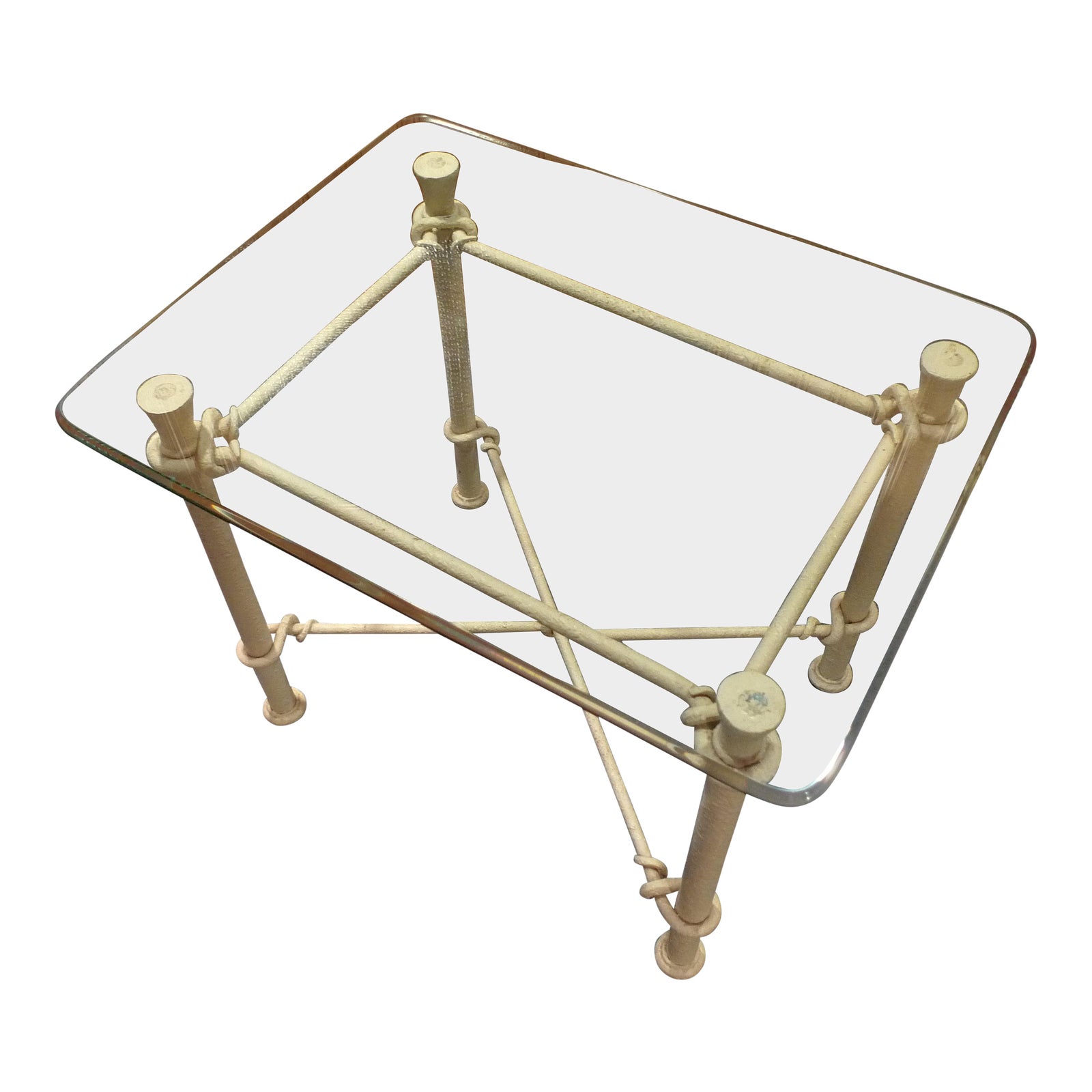 Ethan Allen Iron & Beveled Glass End Table Chairish
