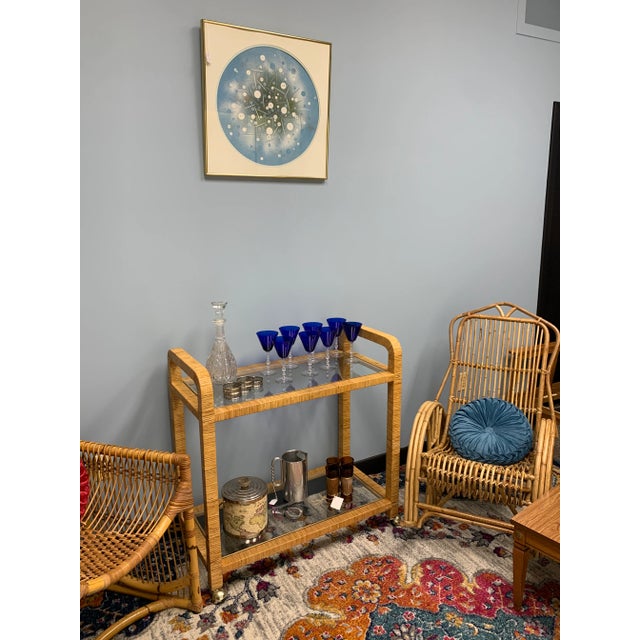 An amazing atomic mid-century style piece of art entitled "Button Orbit" signed by artist Nancy Huang. One of the...