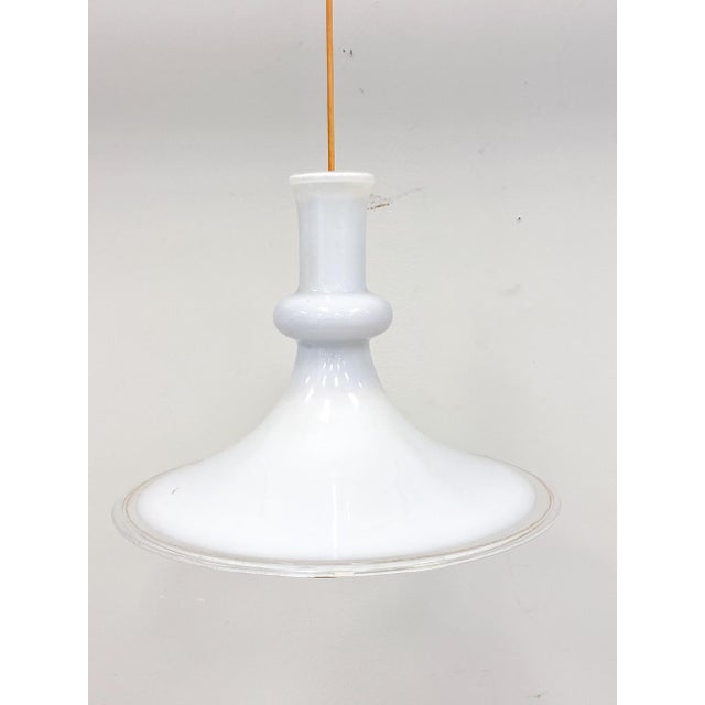 Holmegaard Vintage Danish Modern Holmegaard Etude Opaline Glass Pendant Light For Sale - Image 4 of 4