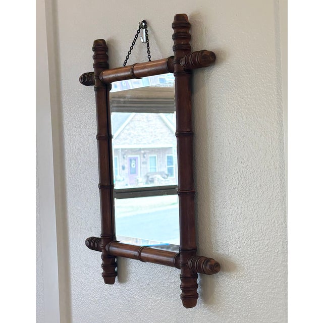 Antique French Faux Bamboo Mirror For Sale - Image 11 of 18
