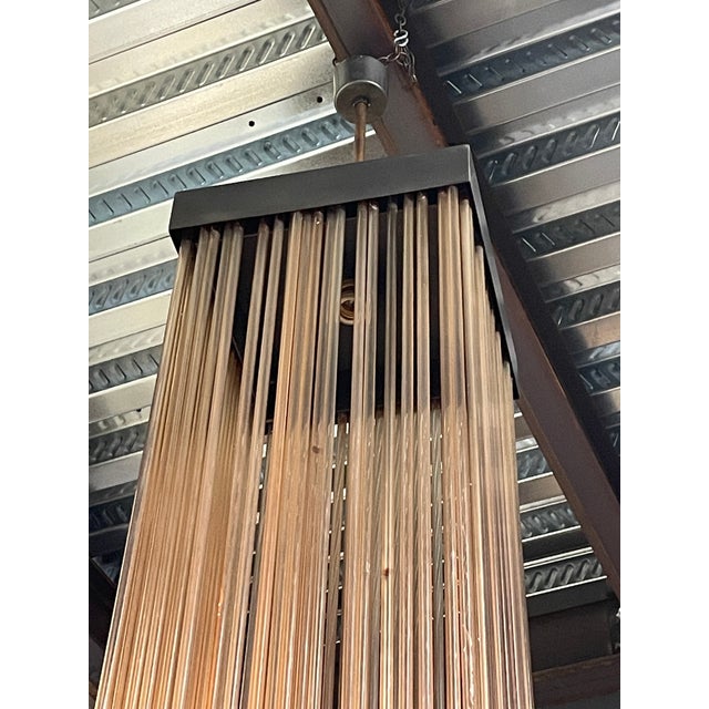 Mid-Century Modern Pendant Lamp with Pink Glass Rods, 1970s For Sale - Image 3 of 18