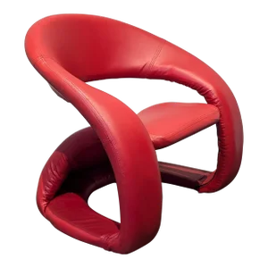 Jaymar Style Postmodern Cantilever Tongue Chair in Red