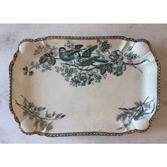 Antique, early 20th century Swedish Gustavsberg serving platters in the Wexio Guld pattern designed by Arvid Ekberg. The...
