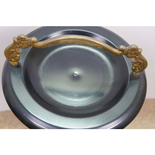 Black Vintage Art Deco Illuminated Smoking Stand Amber Glass Floor Ashtray Smoke Stand For Sale - Image 8 of 18