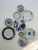 Olive and Navy Blue Chinoiserie Flowers and Borders Wall Plate Curation-Set of 9 For Sale - Image 13 of 13