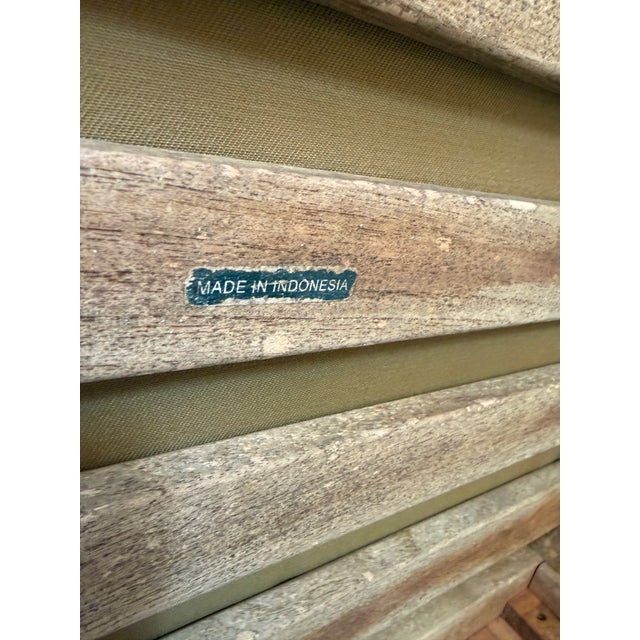 Williams-Sonoma Williams-Sonoma Home Outdoor Teak Wood Arm Chairs, Pair For Sale - Image 4 of 12