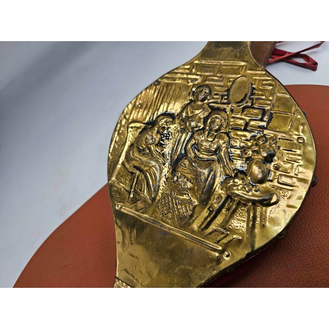 1960s Vintage Bellows for Fireplace or Barbecue in Wood and Brass, 1960s For Sale - Image 5 of 6