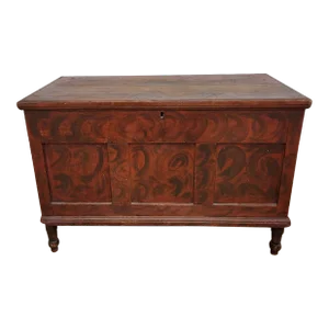 Primitive Antique Red Pennsylvania Painted Blanket Chest