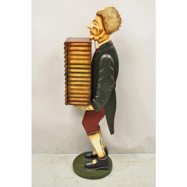 Late 20th Century 52" Tall Figural Librarian Man Holding Stack of Books Statue Storage Cabinet For Sale - Image 10 of 12