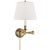 Traditional Visual Comfort Signature Candlestick Swing Arm in Hand-Rubbed Antique Brass with Silk Shade For Sale - Image 3 of 3