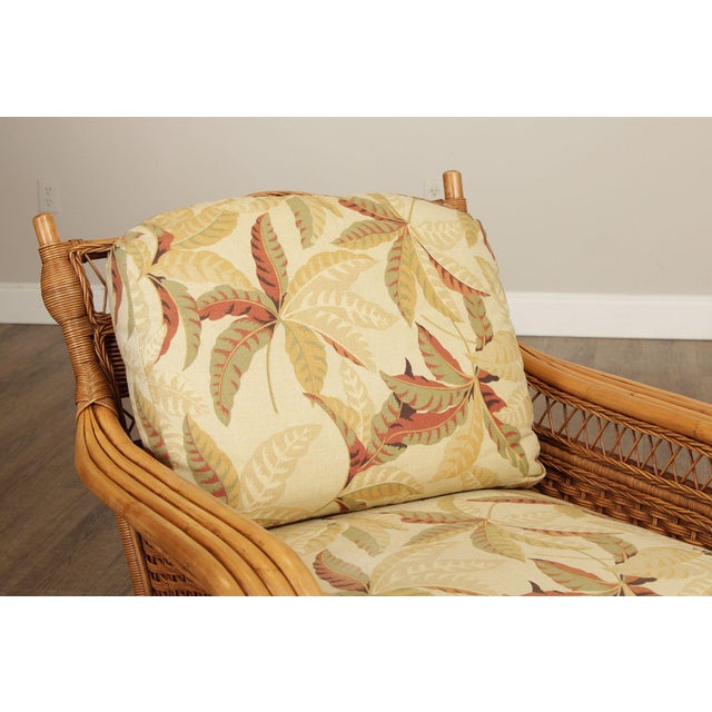 Braxton Culler Rattan and Wicker Lounge Chair and Ottoman For Sale - Image 10 of 12