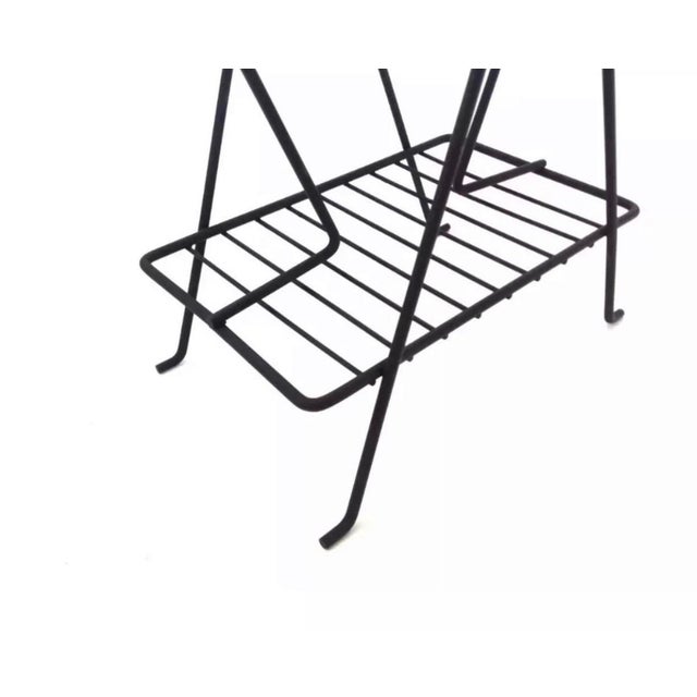Mid Century Modern 1950s Kitsch Magazine Rack Holder Wrought Iron Vintage Richard Galef Restored For Sale In Palm Springs - Image 6 of 8