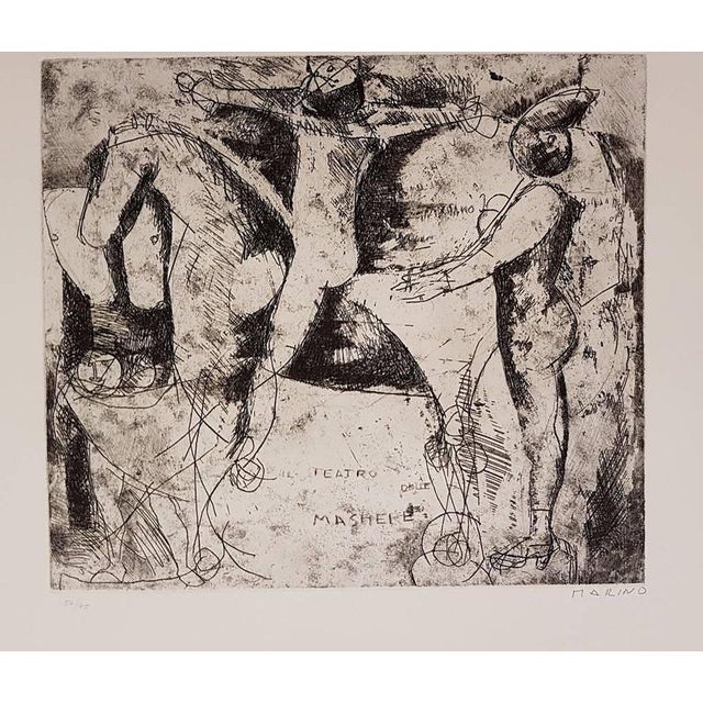 Marino Marini, The Theater of Masks Edition of 75, 1950s, Etching For Sale