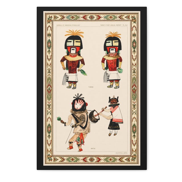 Not Yet Made - Made To Order Atelier Aria Lumae Hopi Kachina Ritual Figures Companion Three Piece Gallery Board Set 18" X 27" For Sale - Image 5 of 18