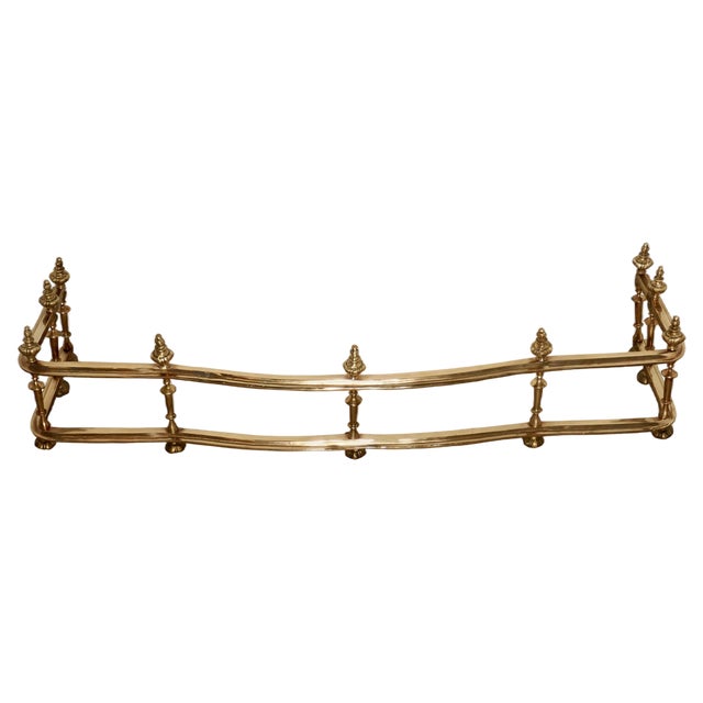 Large 19th Century Brass Fender, 1870s For Sale