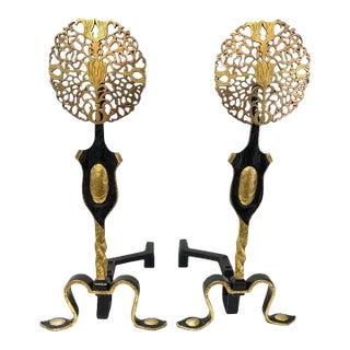 Tudor Andirons 1920s For Sale