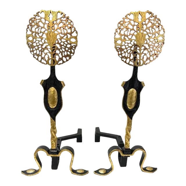 Tudor Andirons 1920s For Sale